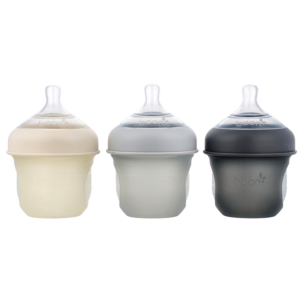 Boon, Nursh®, Silicone Pouch Bottle, 0m+, Slow, 3 Bottles, 4 oz (118 ml) Each