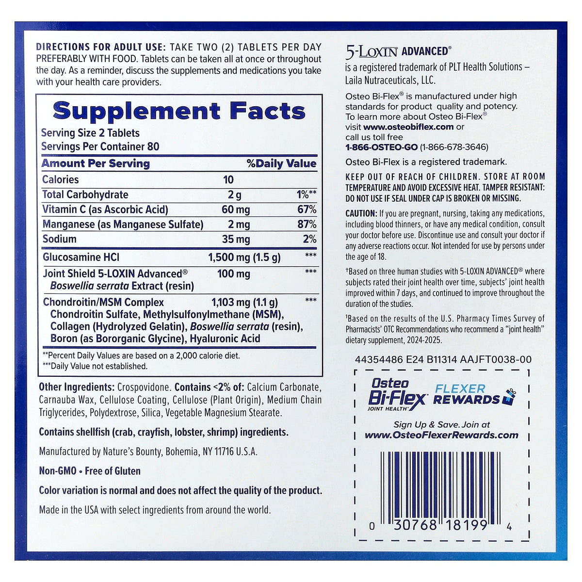 Osteo Bi-Flex, Joint Health, Triple Strength, 2 Pack, 80 Coated Tablets Each