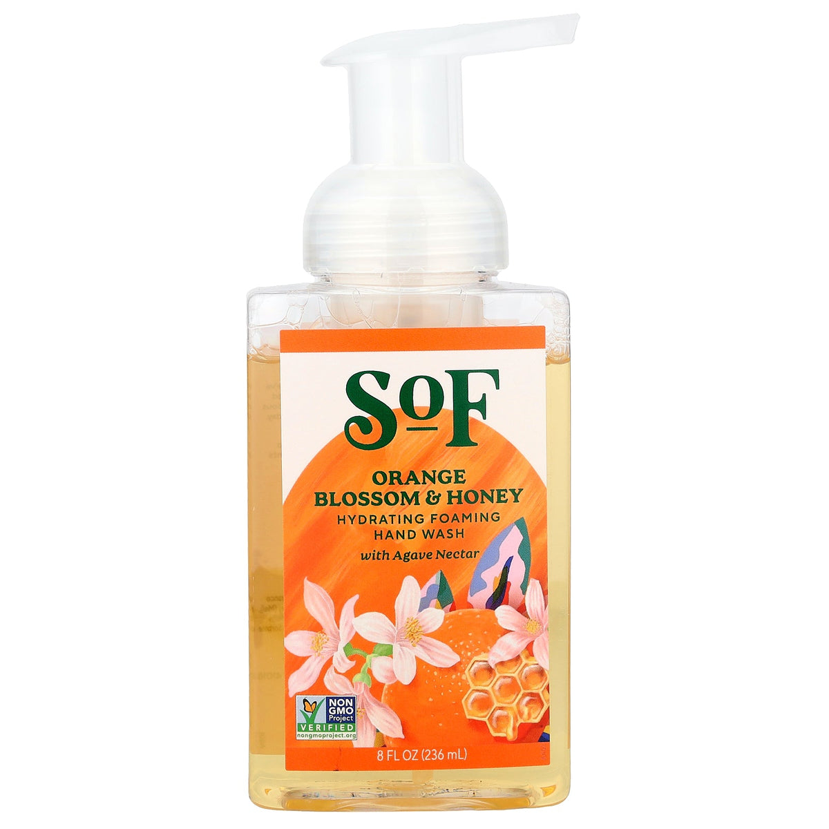 SoF, Hydrating Foaming Hand Wash with Agave Nectar, Orange Blossom & Honey, 8 fl oz (236 ml)