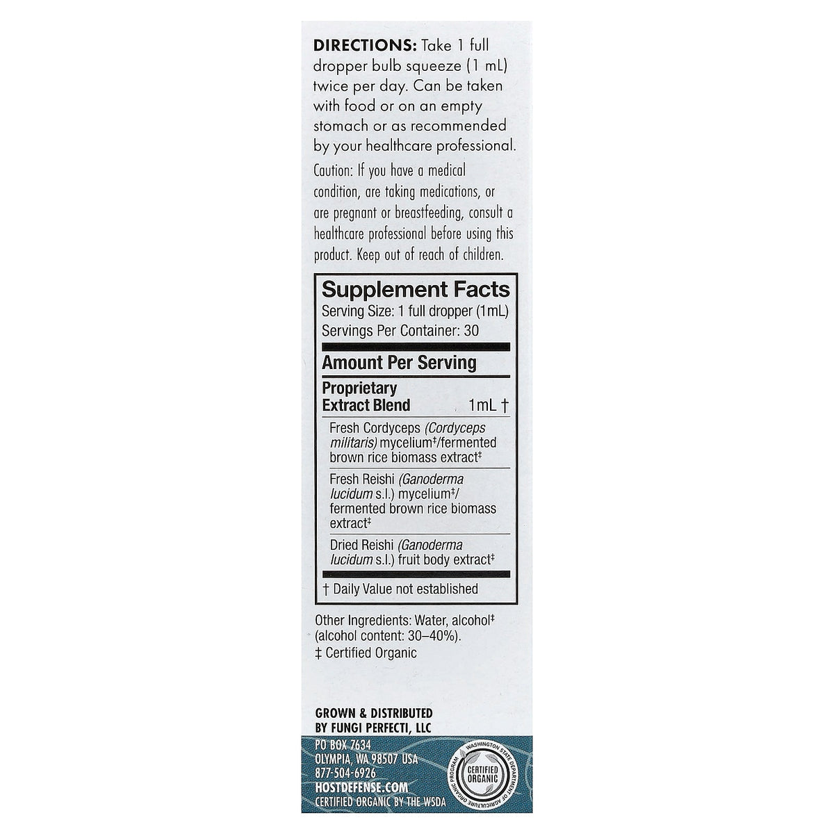 Host Defense, Mushrooms™, Cordychi® Extract, 1 fl oz (30 ml)