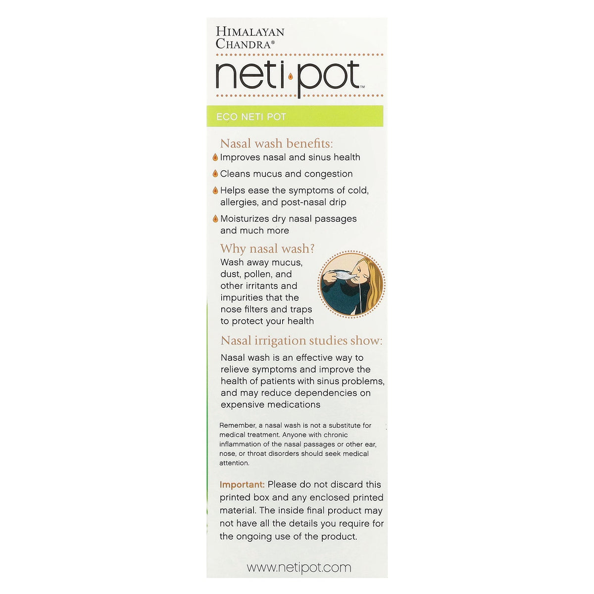 Himalayan Chandra, Eco Neti Pot, 1 Count