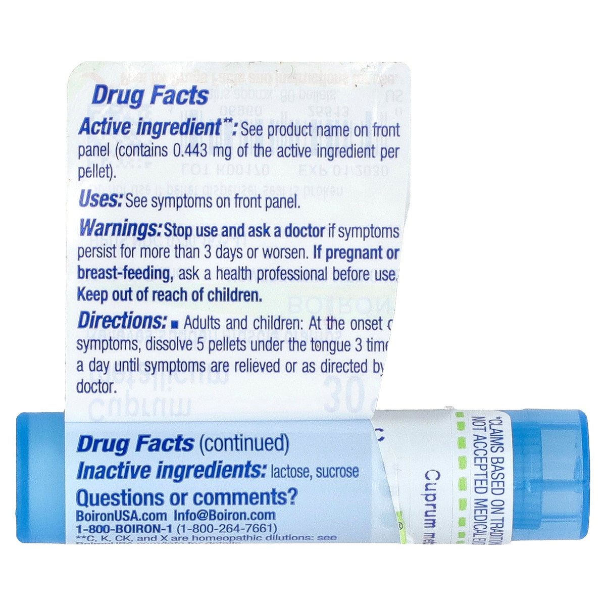 Boiron, Cuprum Metallicum, 30C, Muscle Cramp Relief, Approx. 80 Pellets