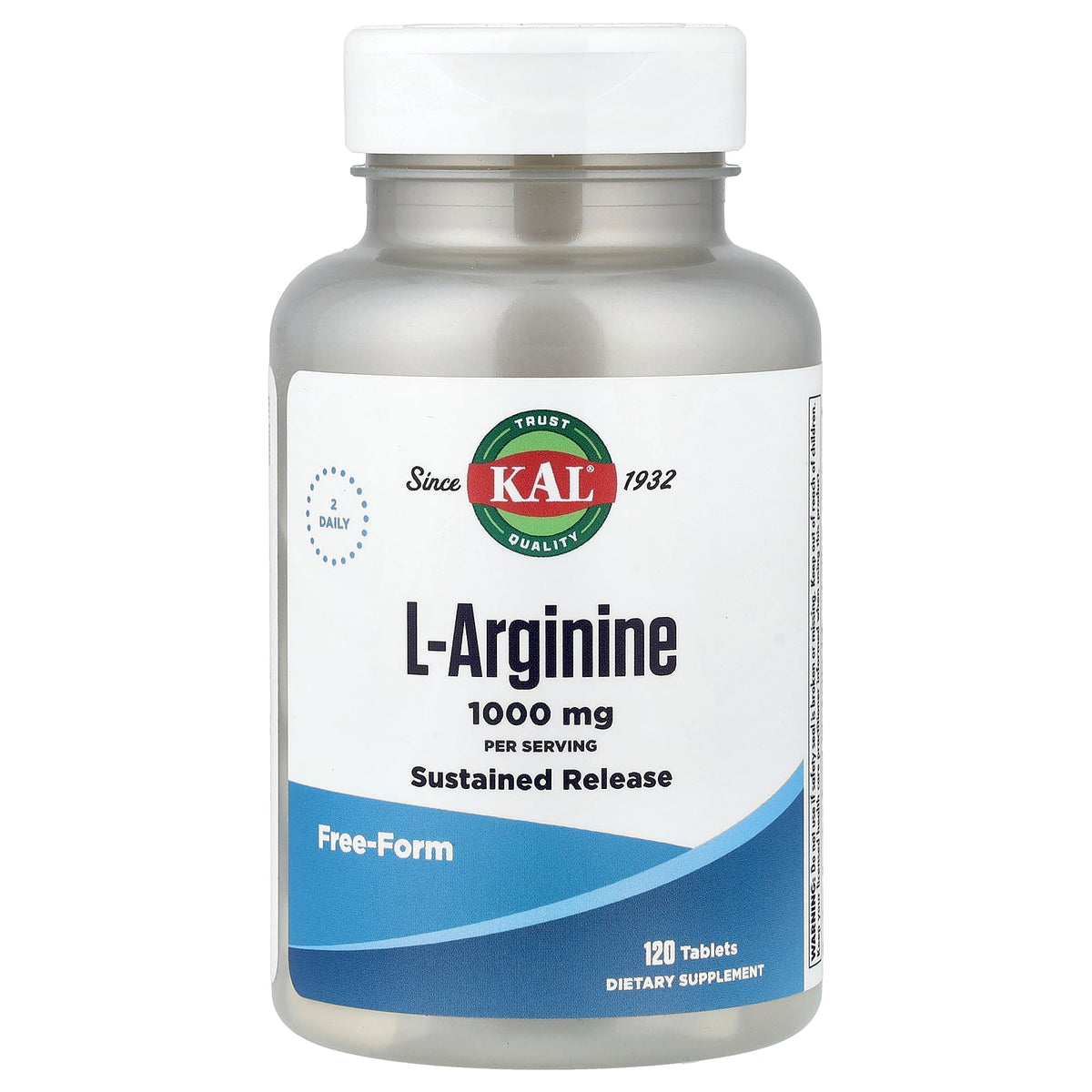 KAL, L-Arginine, 120 Tablets (500 mg per Tablet)