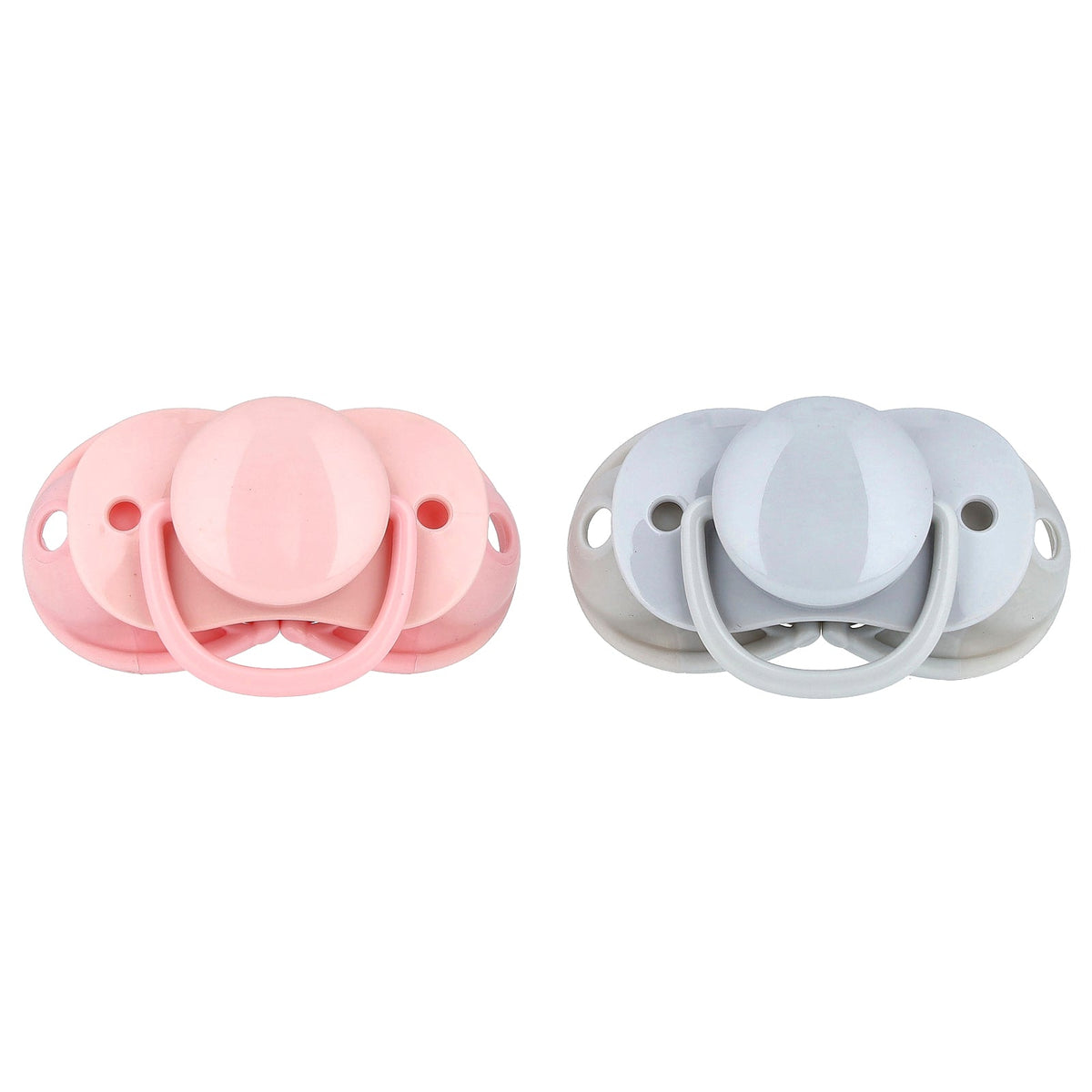 RaZbaby, Keep-It-Kleen Pacifier, 0-36m, Pink & Gray, 2 Pacifiers