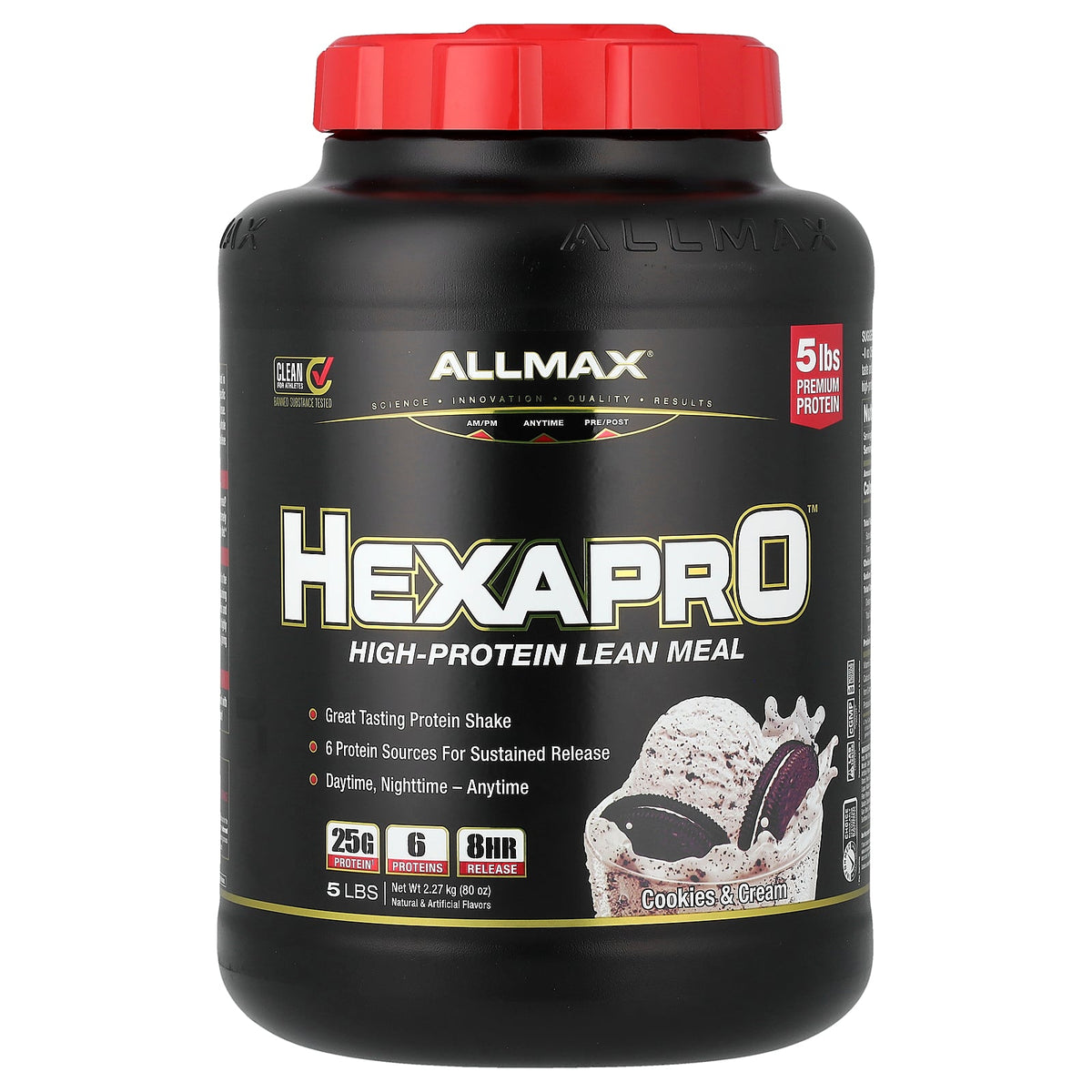 ALLMAX, Hexapro™, High-Protein Lean Meal, Cookies & Cream, 5 lbs (2.27 kg)