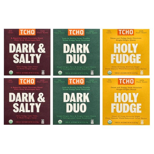 TCHO, Dark Chocolate Gift Box, 18 Bars, 0.83 oz Each