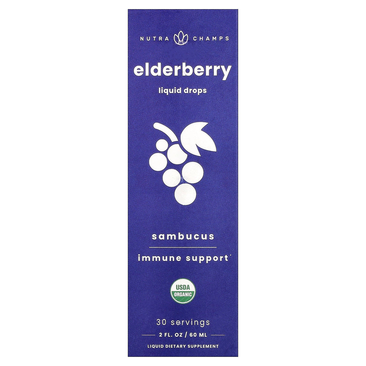 NutraChamps, Elderberry, Sambucus, Liquid Drops, 2 fl oz (60 ml)