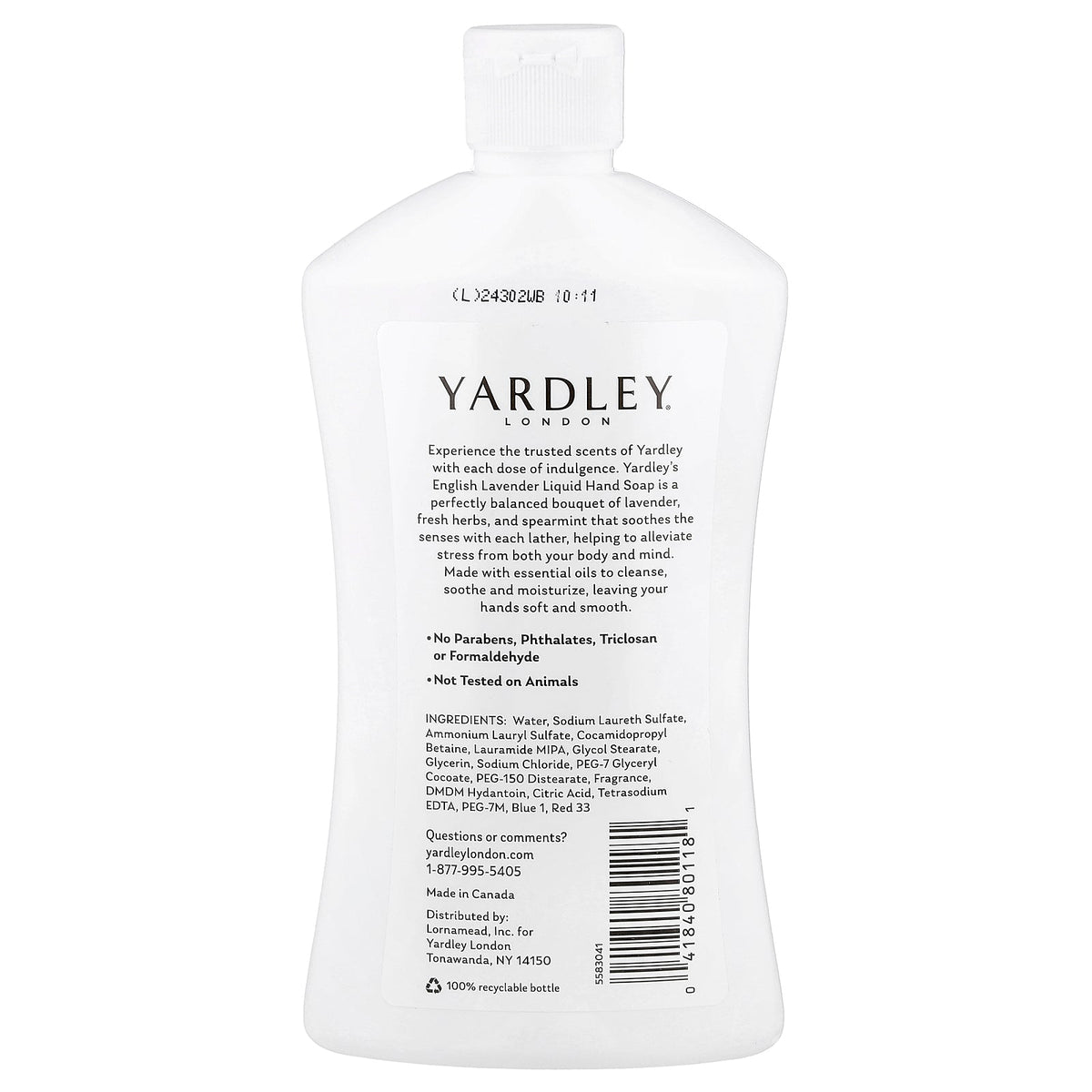 Yardley London, Luxurious Hand Soap, English Lavender, 16 fl oz (473 ml)