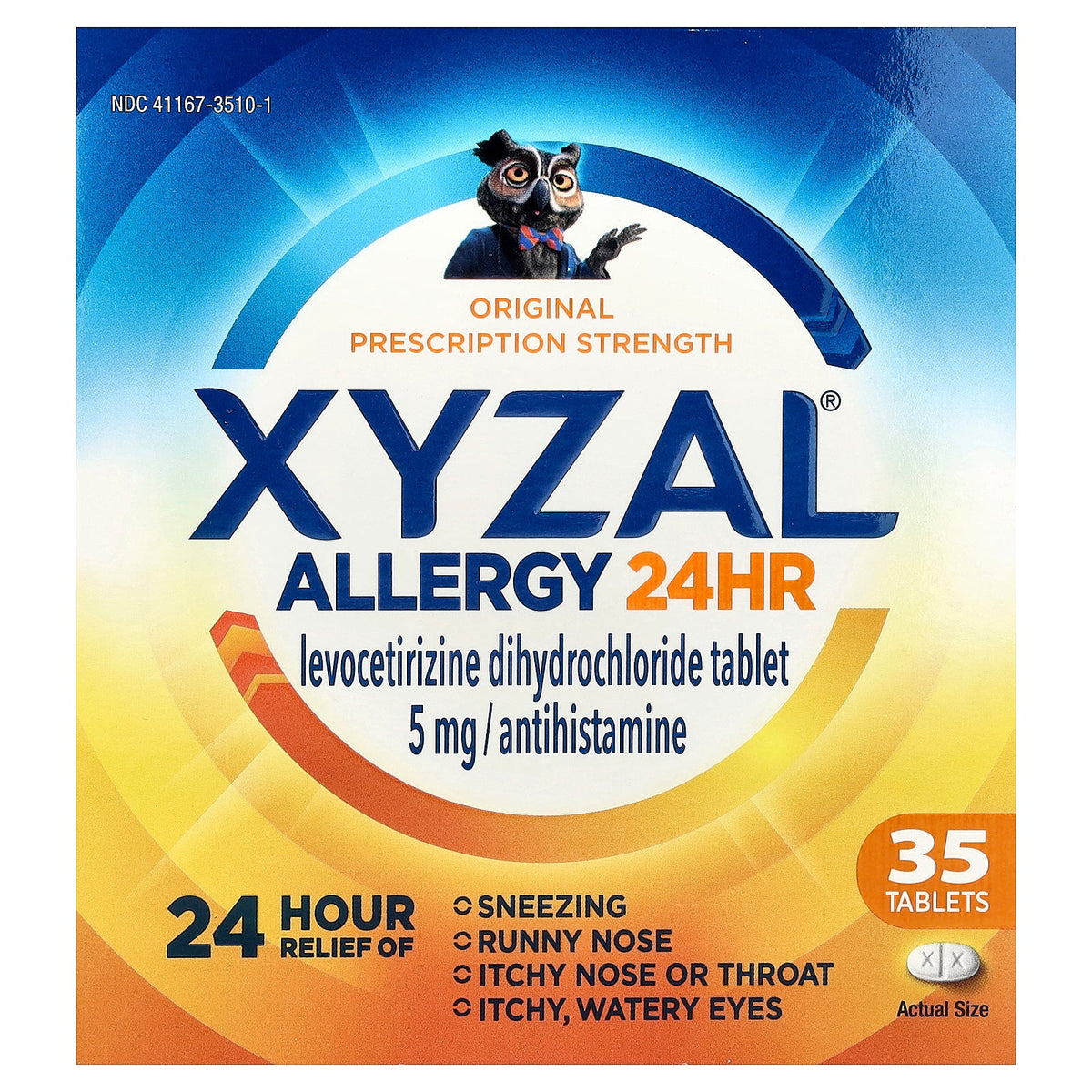 Xyzal, Allergy 24HR, 5 mg, 35 Tablets