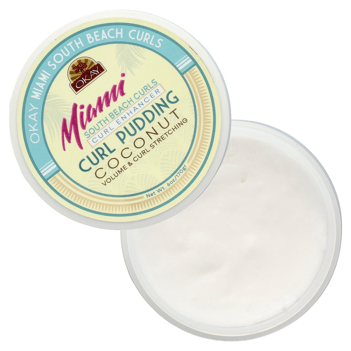 Okay Pure Naturals, Miami South Beach Curls, Curl Pudding, Coconut, 6 oz (170 g)