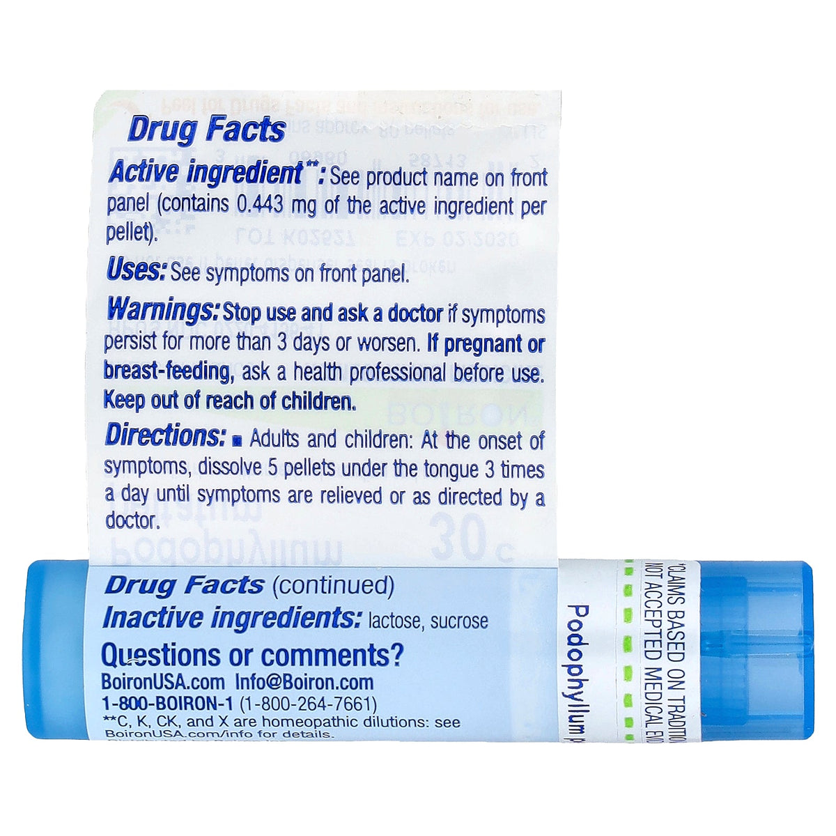 Boiron, Podophyllum Peltatum, 30C, Diarrhea Relief, Approx. 80 Pellets