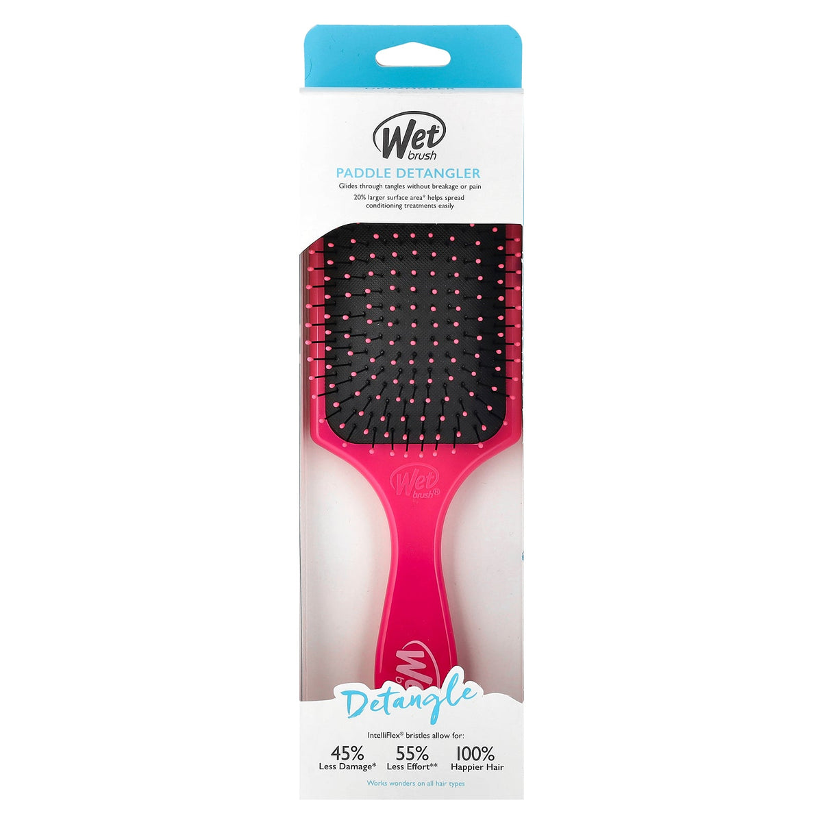 Wet Brush, Paddle Detangler Brush, Pink, 1 Brush