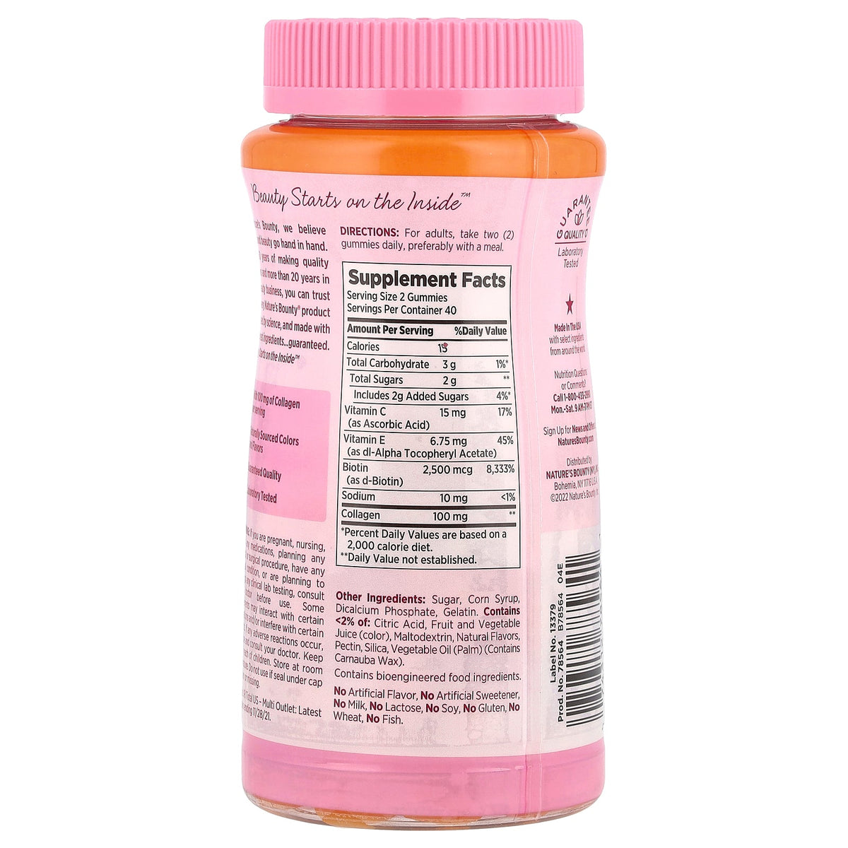Nature's Bounty, Optimal Solutions®, Hair, Skin & Nails Gummies, Tropical Citrus, 80 Gummies