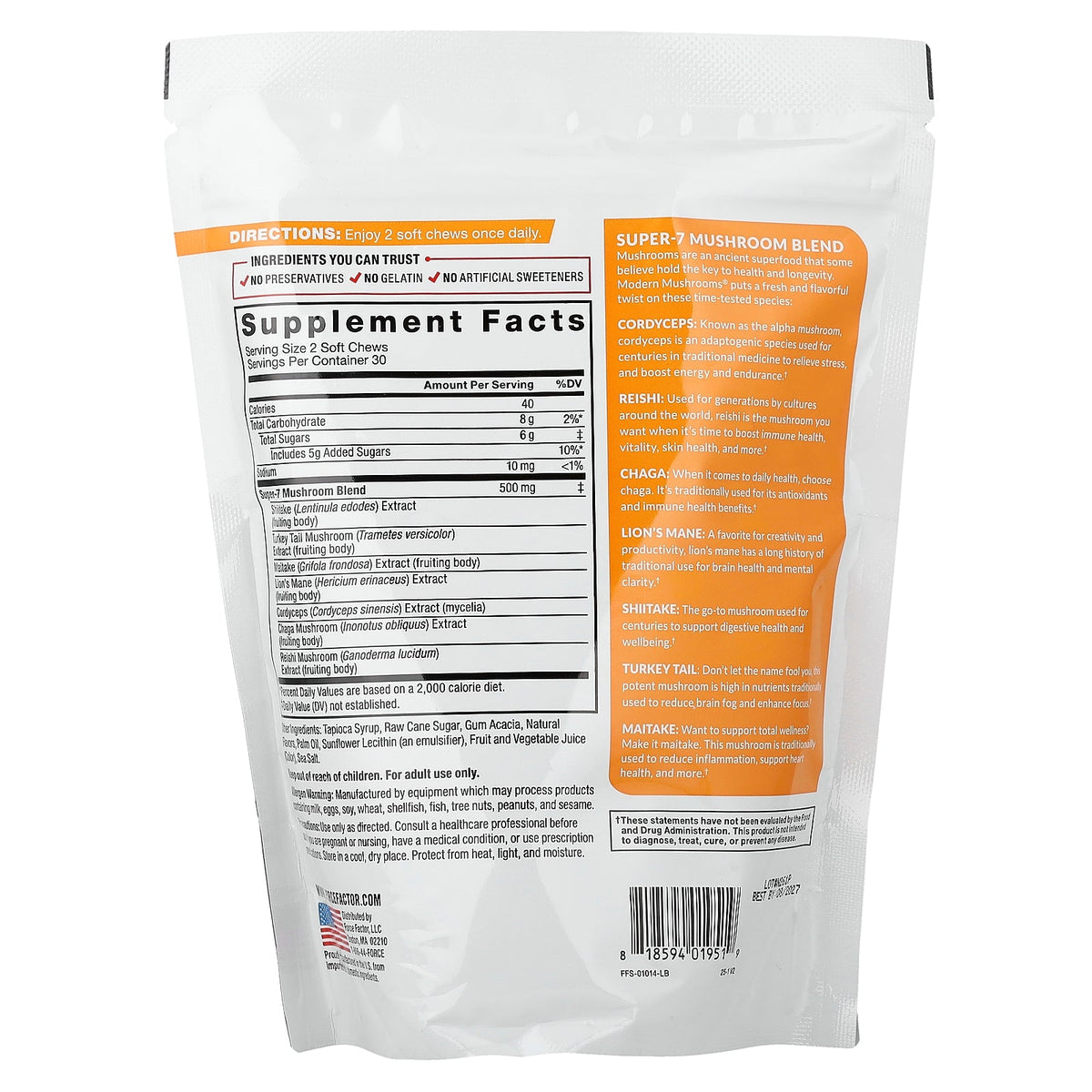 Force Factor, Modern Mushrooms®, Cinnamon Roll, 60 Soft Chews