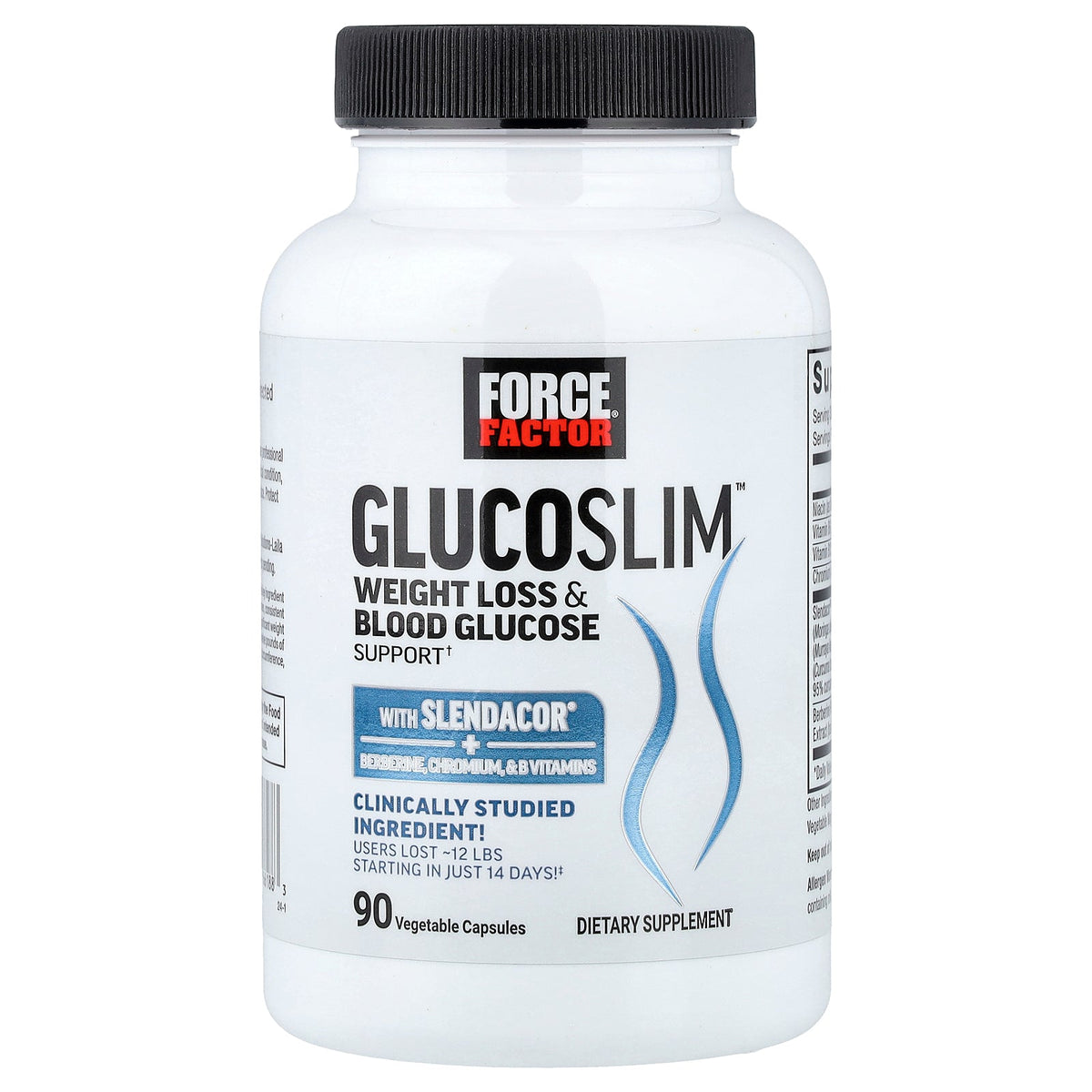 Force Factor, Glucoslim™, Weight Loss & Blood Glucose Support, 90 Vegetable Capsules