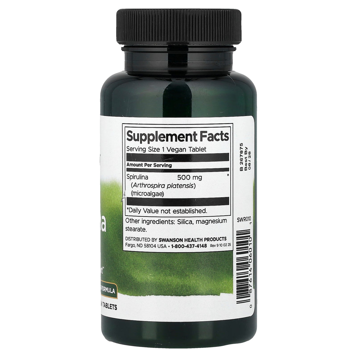 Swanson Vitamins, Spirulina, 500 mg, 180 Vegan Tablets