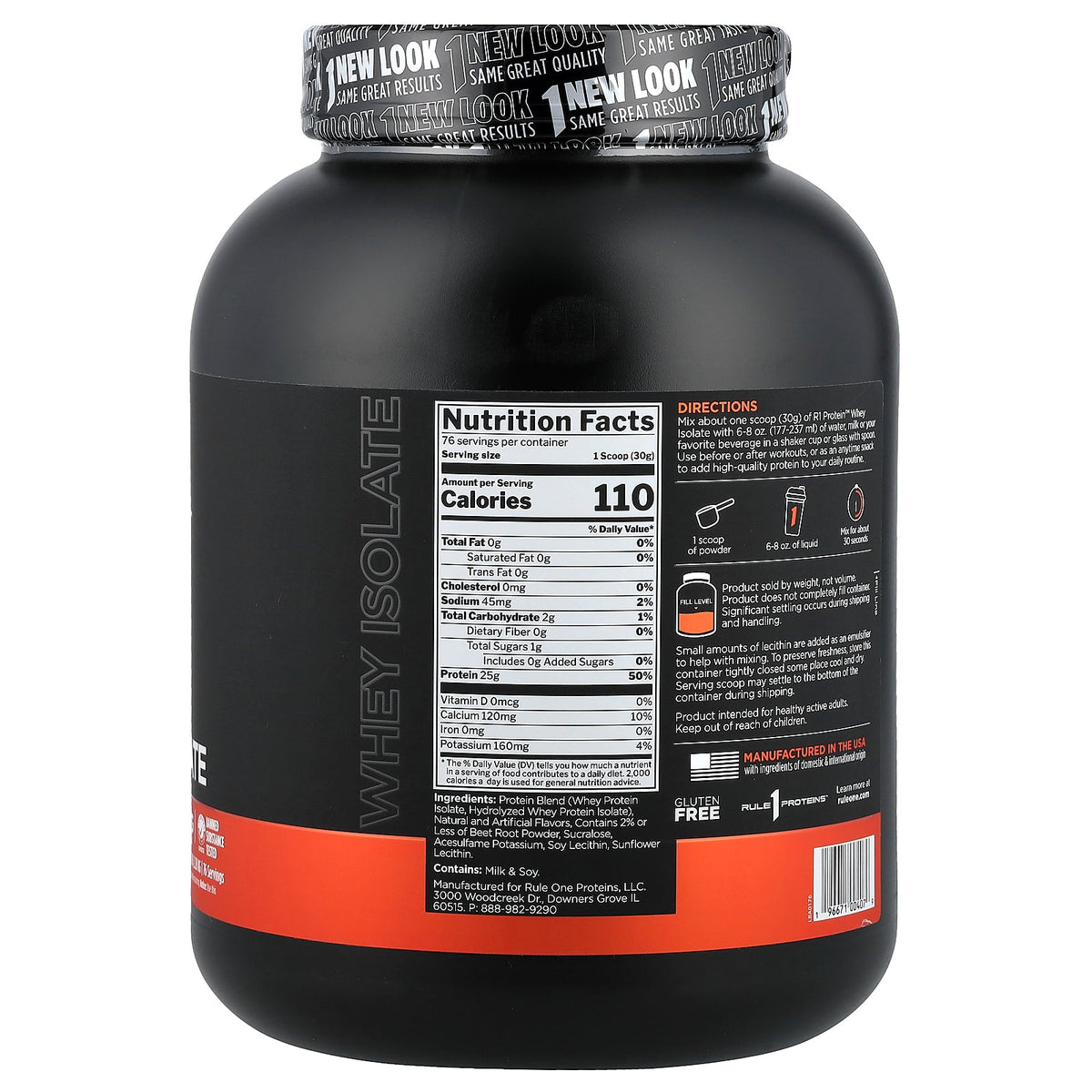 Rule One Proteins, R1 Protein™ Whey Isolate, Strawberries & Creme, 5.03 lbs (2.28 kg)