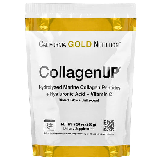 California Gold Nutrition, CollagenUP®, Hydrolyzed Marine Collagen Peptides with Hyaluronic Acid, Unflavored, 7.26 oz (206 g)