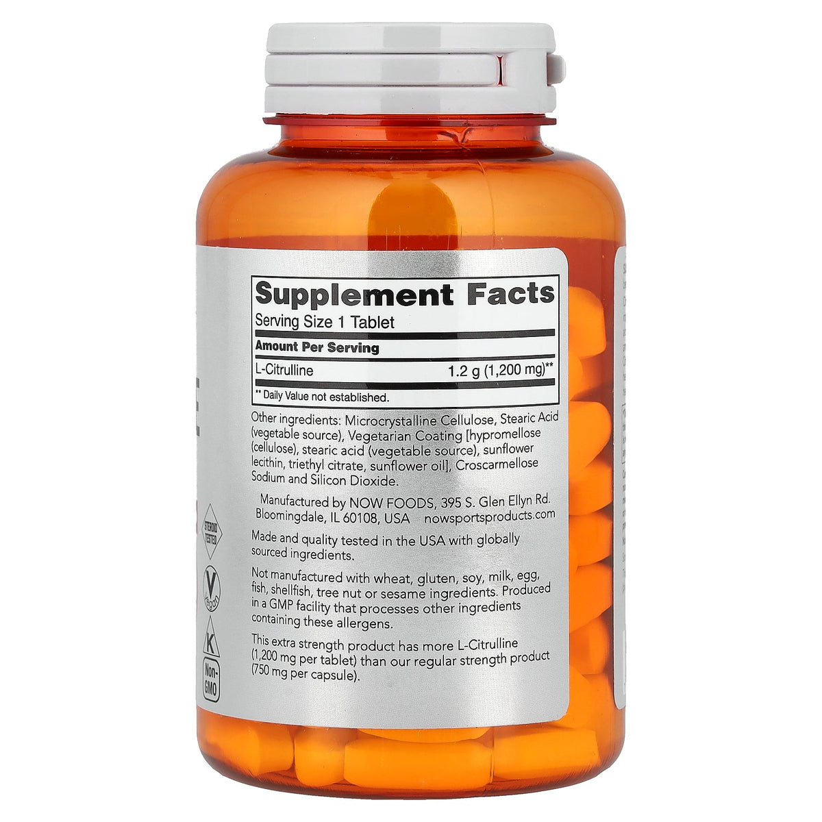 NOW Foods, Sports, L-Citrulline, 1,200 mg, 120 Tablets