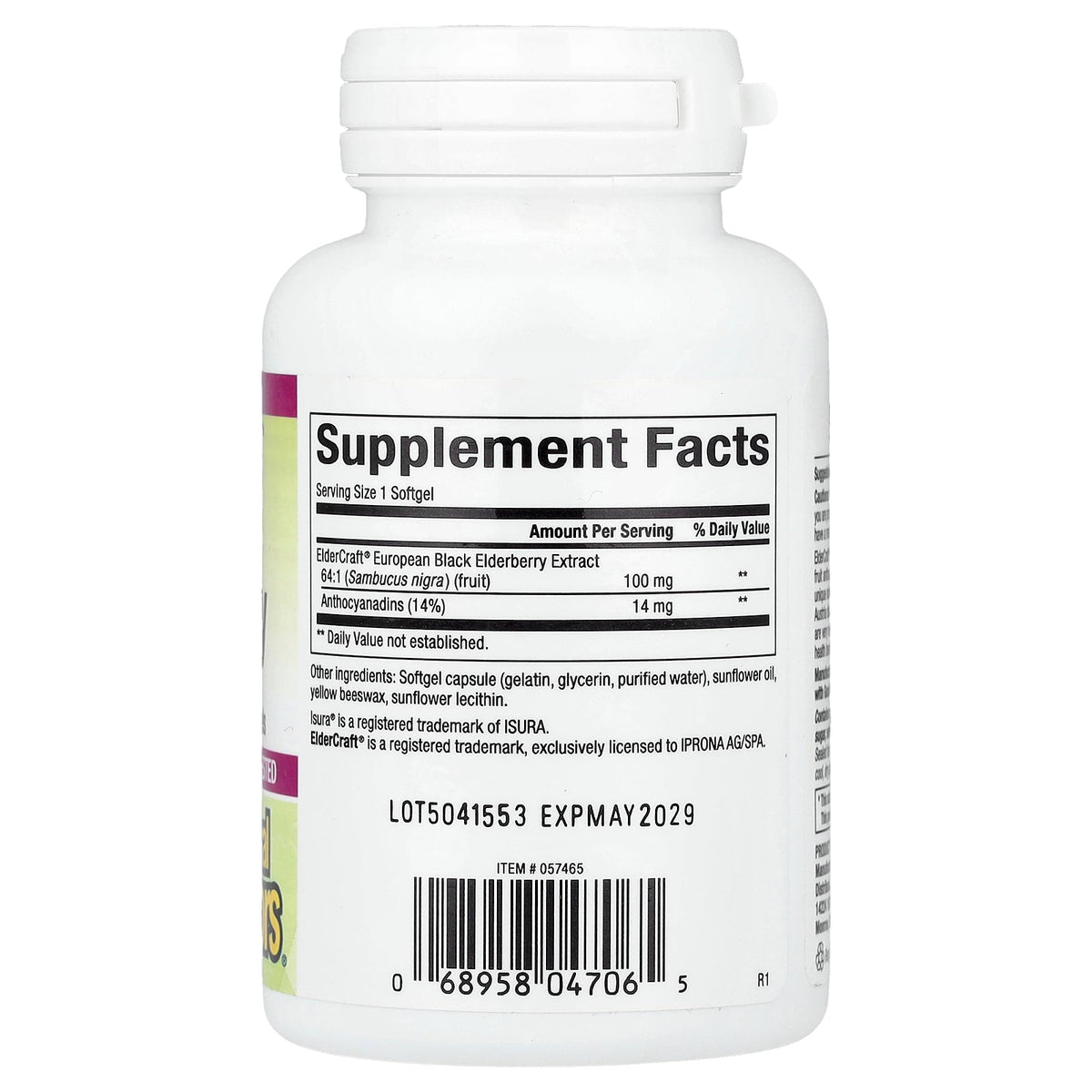 Natural Factors, Sambucus Black Elderberry, 100 mg, 60 Fast-Acting Softgels