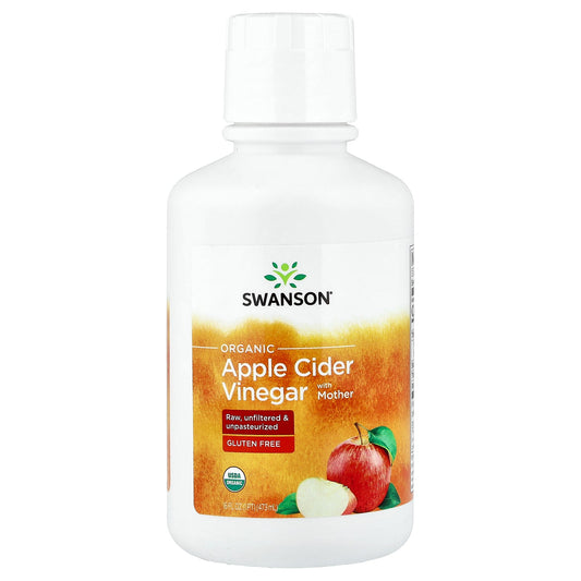 Swanson Vitamins, Organic Apple Cider Vinegar with Mother, 16 fl oz (473 ml)