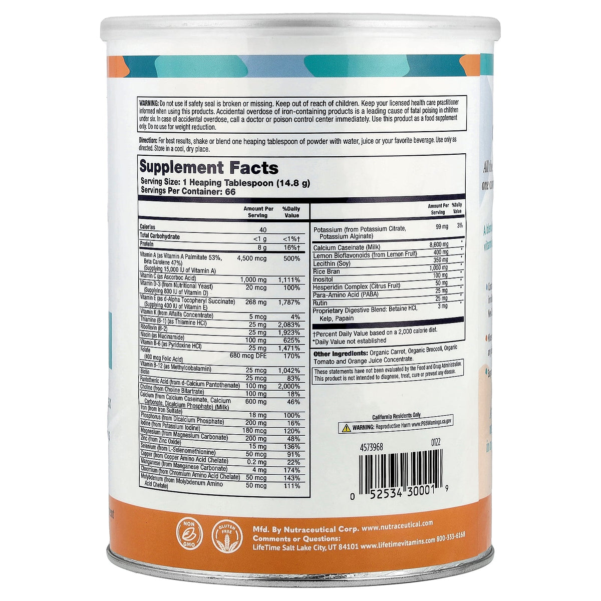 All One, Nutritech, Original Formula, Multiple Vitamin & Mineral Powder, Unflavored, 2.2 lbs (1,000 g)