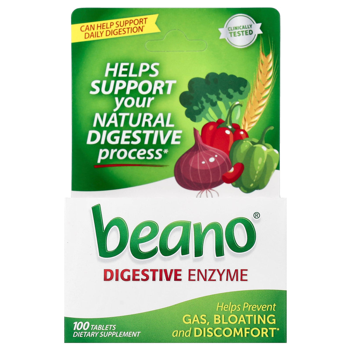 Beano, Digestive Enzyme, 100 Tablets (400 GALU per Tablet)
