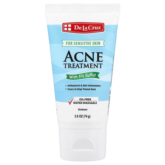De La Cruz, Acne Treatment Ointment with 5% Sulfur, For Sensitive Skin, 2.6 oz (74 g)
