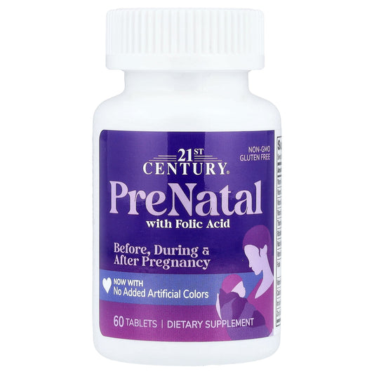 21st Century, PreNatal with Folic Acid, 60 Tablets