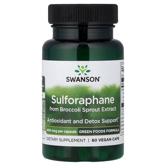 Swanson Vitamins, Sulforaphane from Broccoli Sprout Extract, 400 mcg, 60 Vegan Caps
