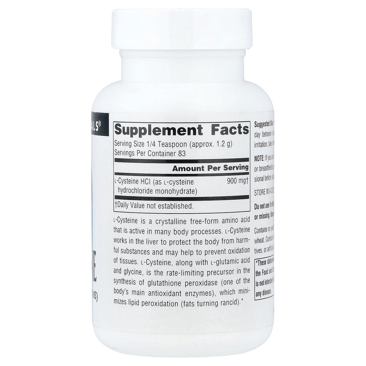 Source Naturals, L-Cysteine Powder, Free-Form, 3.53 oz (100 g)