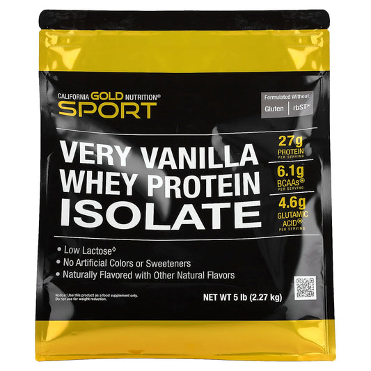 California Gold Nutrition, Whey Protein Isolate, Very Vanilla , 5 lb (2.27 kg)