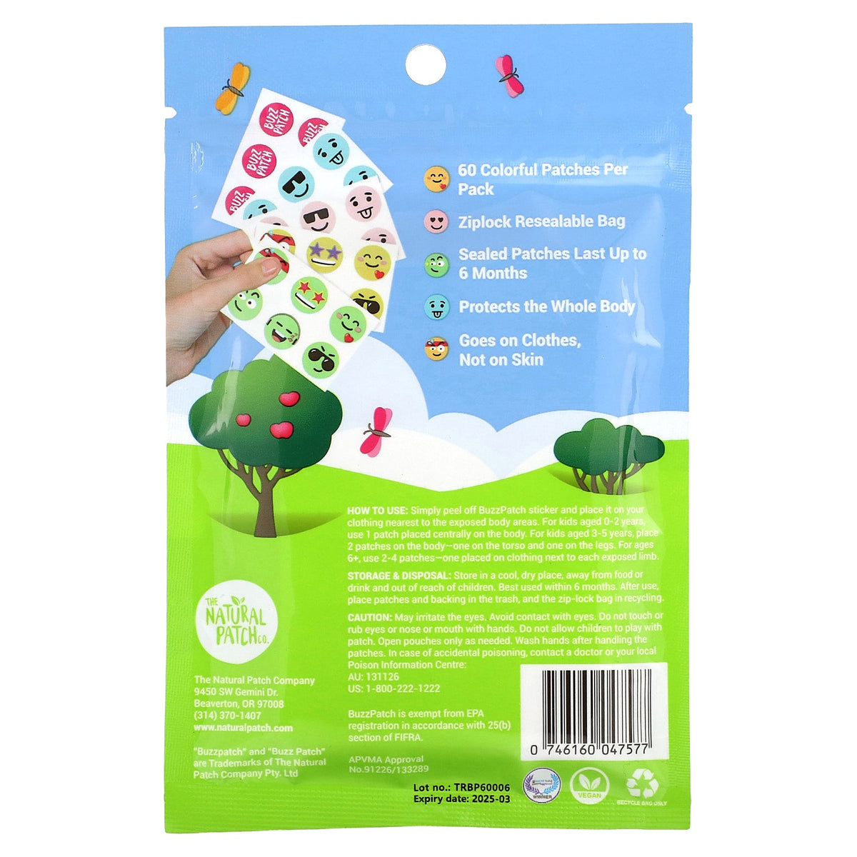 NATPAT, Buzz Patch, Mosquito Repellent Stickers , 60 Patches