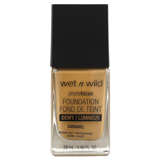 wet n wild, PhotoFocus, Foundation, Dewy, 1111530 Caramel, 0.95 fl oz (28 ml)