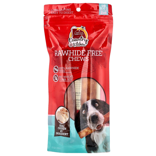 Country Kitchen, Rawhide Free Chews, For Large Dogs, 2 Sticks, 7.5 oz (215 g)