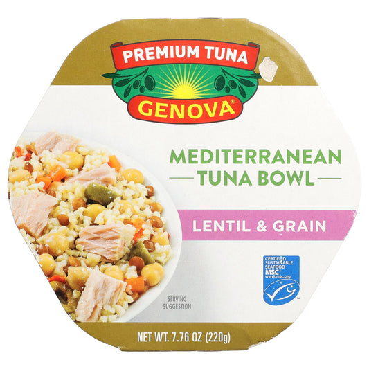 Genova, Premium Tuna, Mediterranean Bowl, Lentil & Grain, 7.76 oz (220 g)