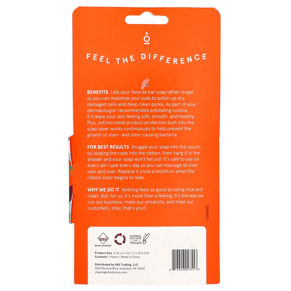 Cleanlogic, Bath and Body, Exfoliating Soap Saver, 1 Count