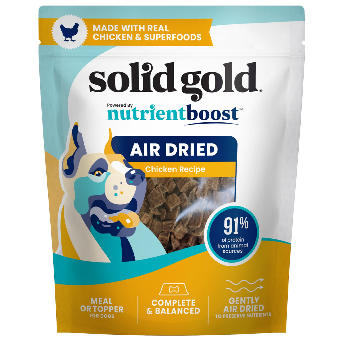 Solid Gold, Air Dried Meal or Topper, For Dogs, Chicken Recipe, 4 oz (113 g)