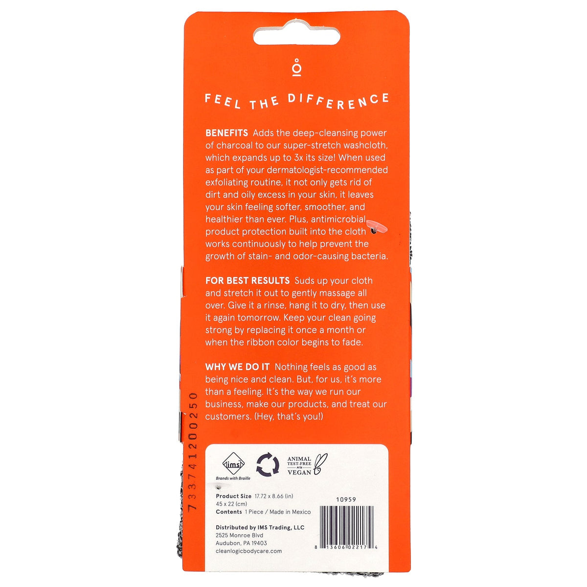 Cleanlogic, Detoxify, Exfoliating Stretch Cloth, 1 Count