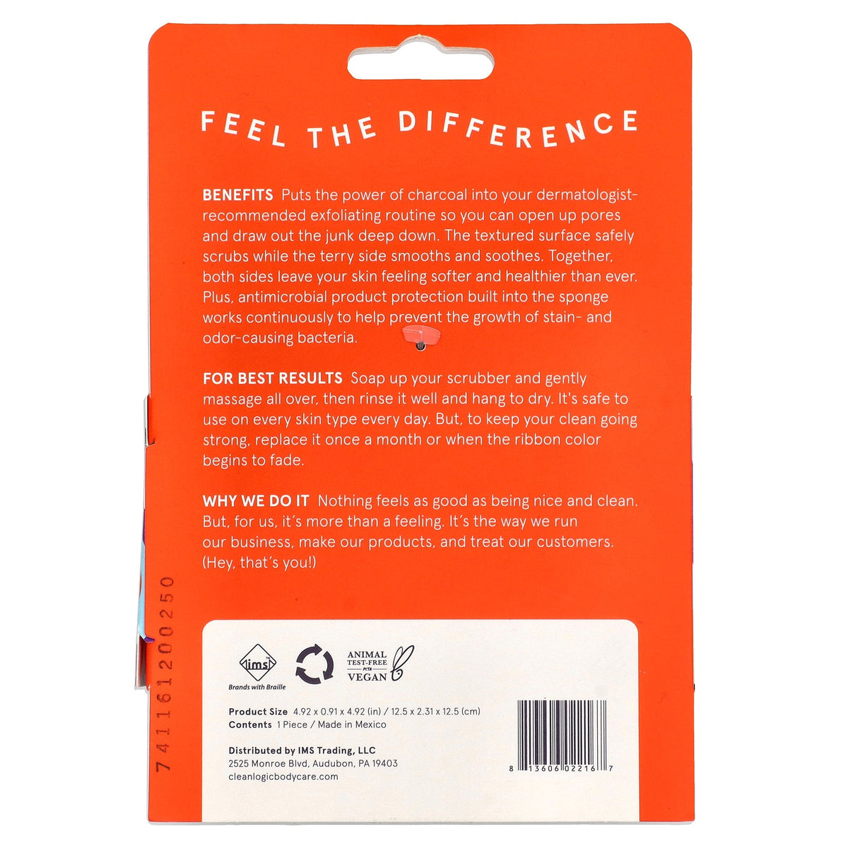 Cleanlogic, Detoxify, Dual-Texture Body Exfoliator, 1 Count