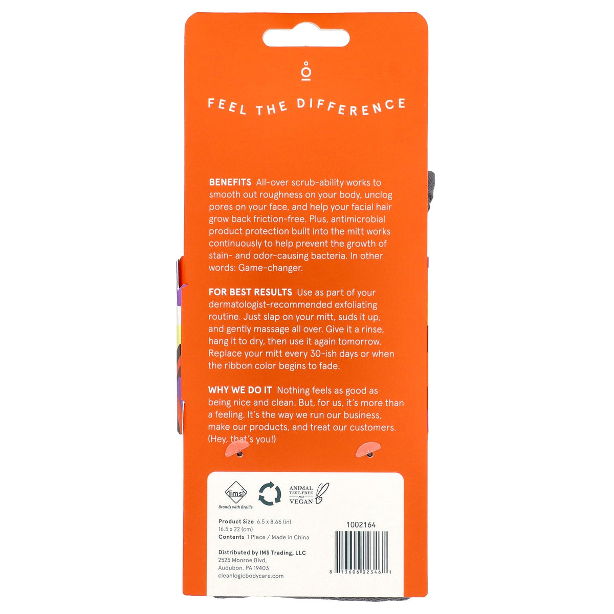 Cleanlogic, Sport, Grooming and Body Mitt, Gray, 1 Count