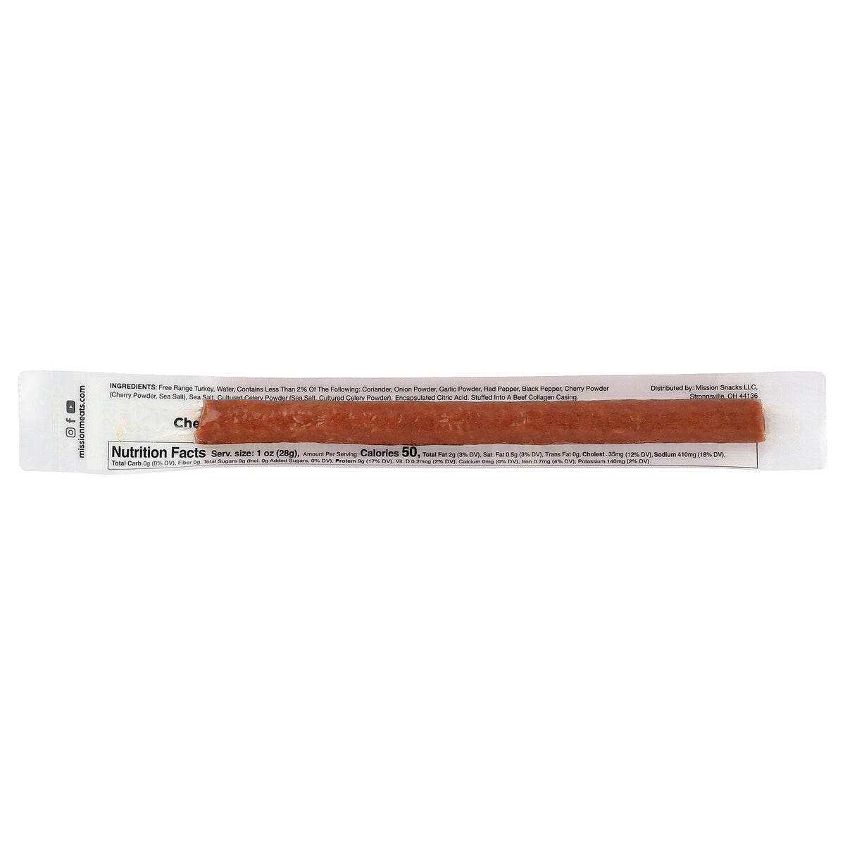 Mission Meats, Original Turkey Stick, 12 Sticks, 1 oz (28 g) Each