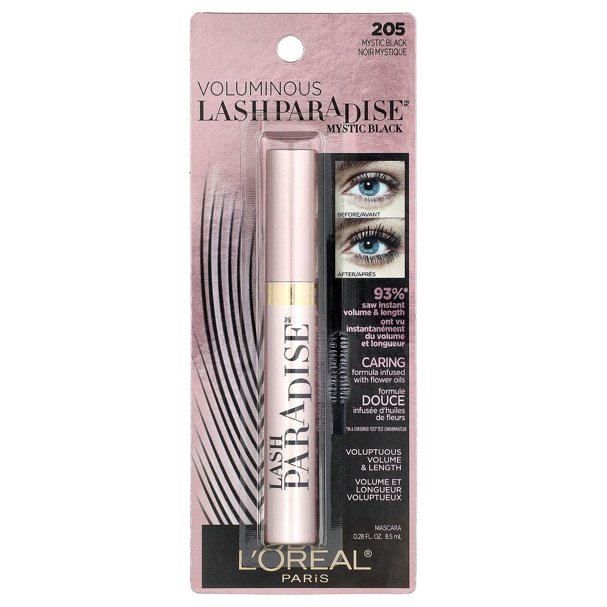 L'Oréal, Voluminous Lash Paradise™ Mascara, 205 Mystic Black, 0.28 fl oz (8.5 ml)