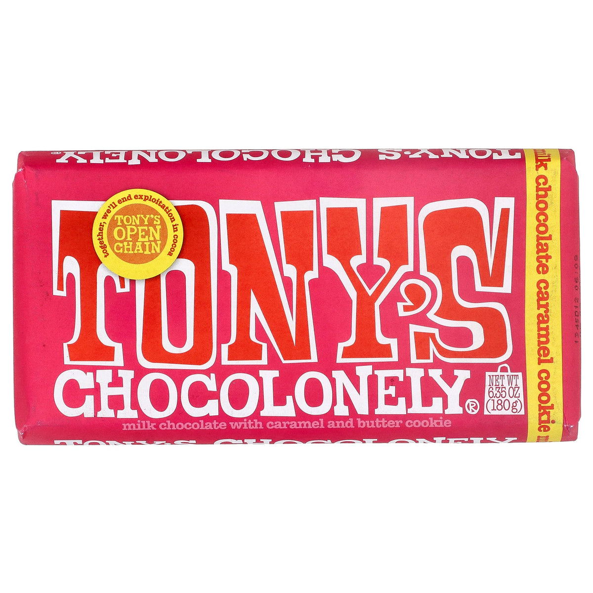 Tony's Chocolonely, Milk Chocolate Bar with Caramel and Butter Cookie, 6.35 oz (180 g)