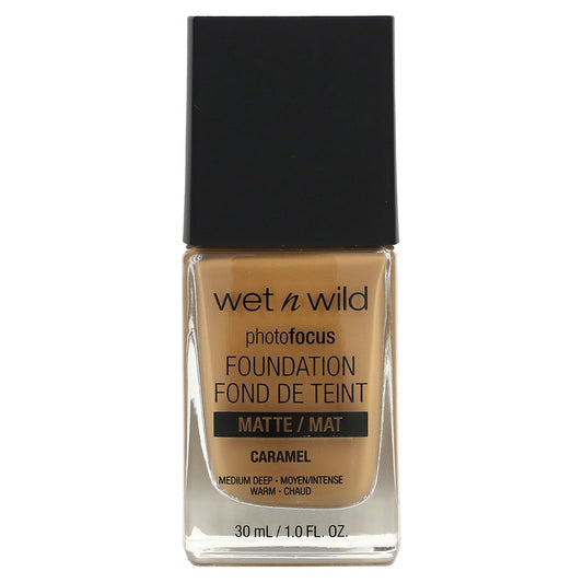 wet n wild, PhotoFocus, Foundation, Matte, 374C Caramel, 1 fl oz (30 ml)