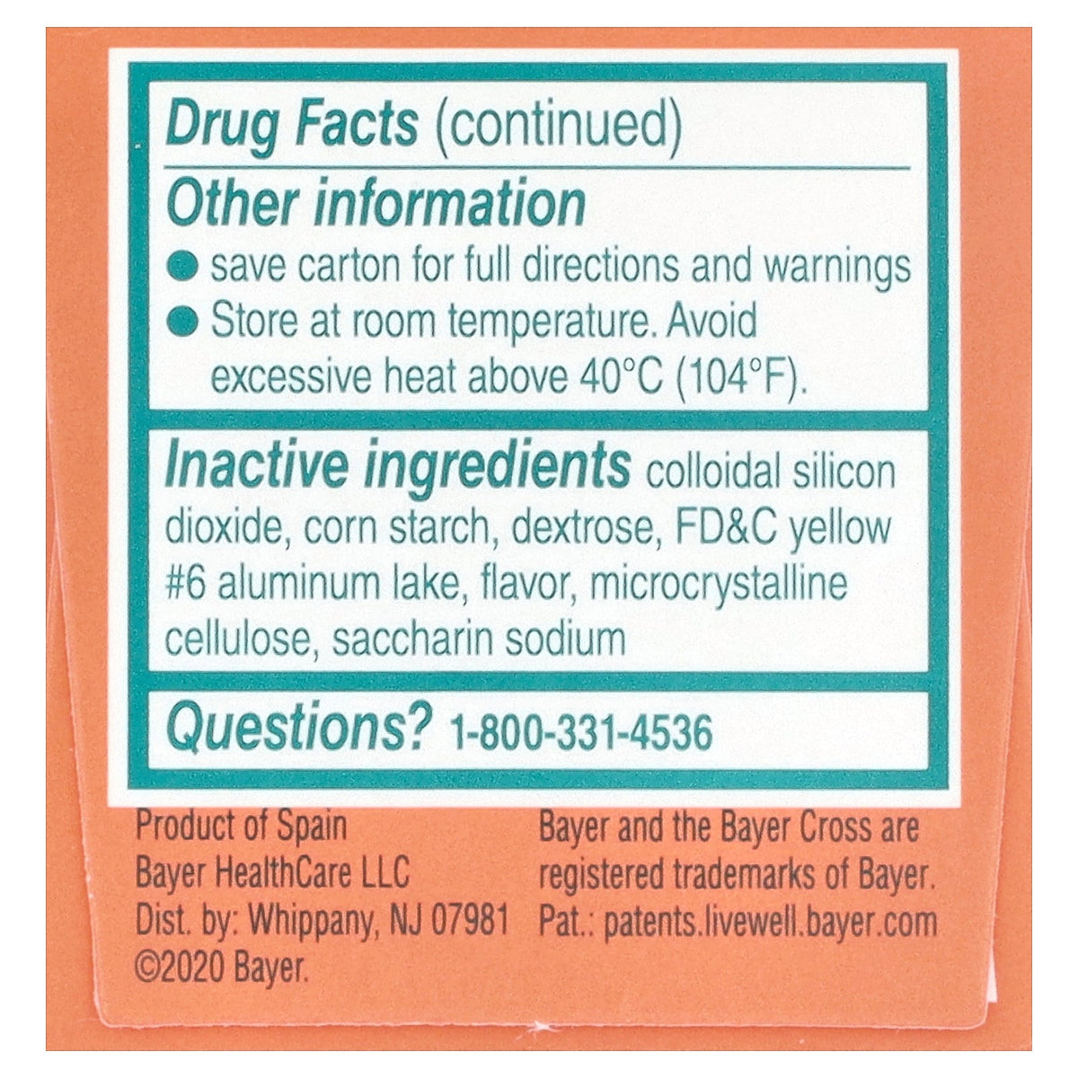 Bayer, Chewable Low Dose Aspirin Regimen, Orange, 81 mg, 36 Tablets