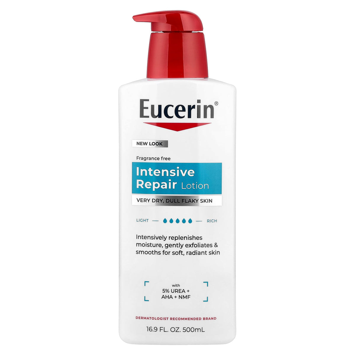 Eucerin, Intensive Repair Lotion, Fragrance Free, 16.9 fl oz (500 ml)