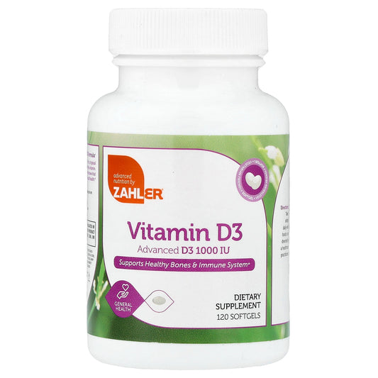 Zahler, Vitamin D3, 25 mcg (1,000 IU), 120 Softgels