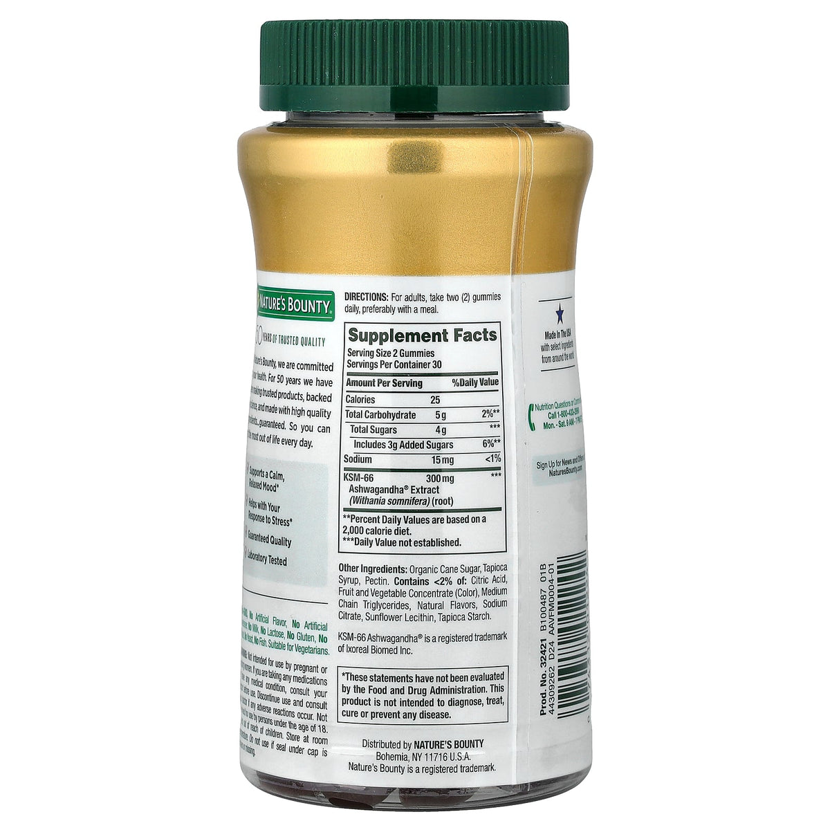 Nature's Bounty, Ashwagandha Gummies, Mixed Berry, 60 Gummies (150 mg per Gummy)