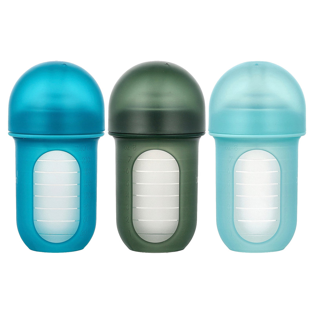 Boon, Nursh®, Silicone Pouch Bottle, 3m+, Medium, 3 Bottles, 8 oz (236 ml) Each